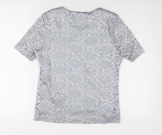 Womens UK Size 10 Eastex Silver  T-Shirt