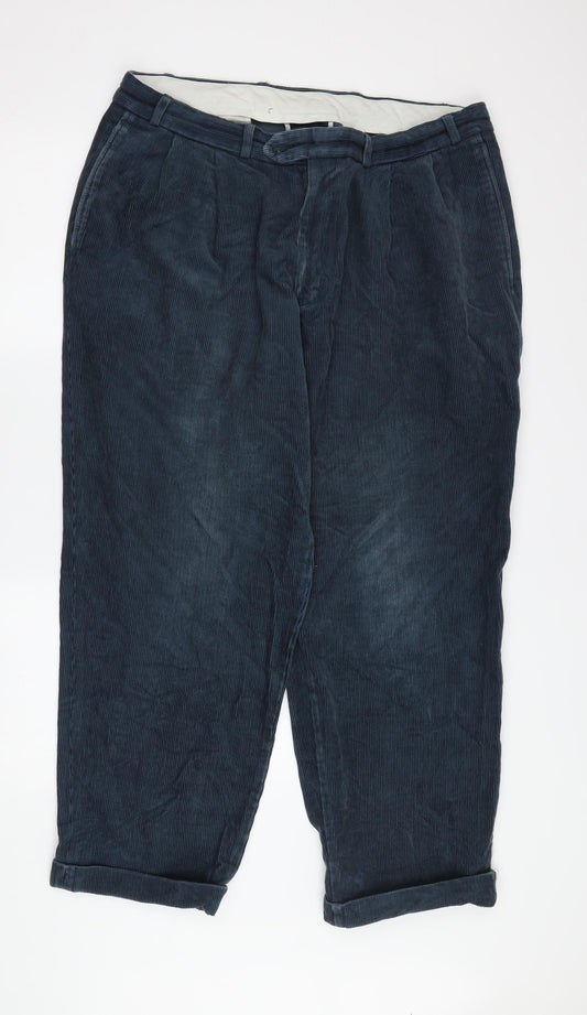 BHS Men's Blue Corduroy Trousers Size 38