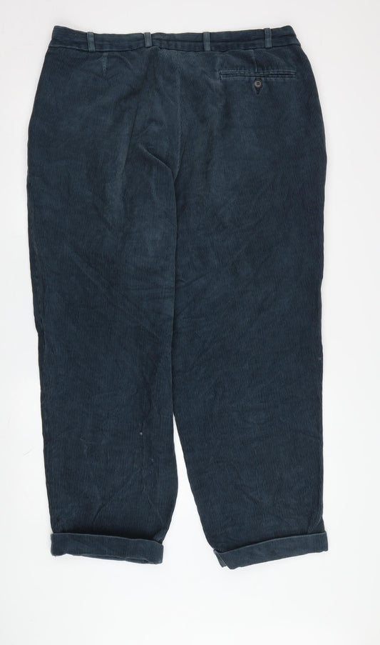 BHS Men's Blue Corduroy Trousers Size 38