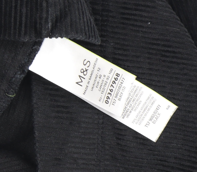 Marks and Spencer Women's Black Corduroy Skirt Size 12
