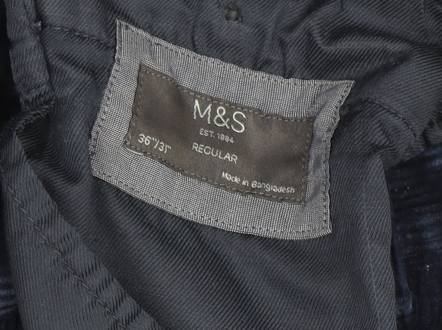 Marks and Spencer Men's Blue Corduroy Chino Trousers XL