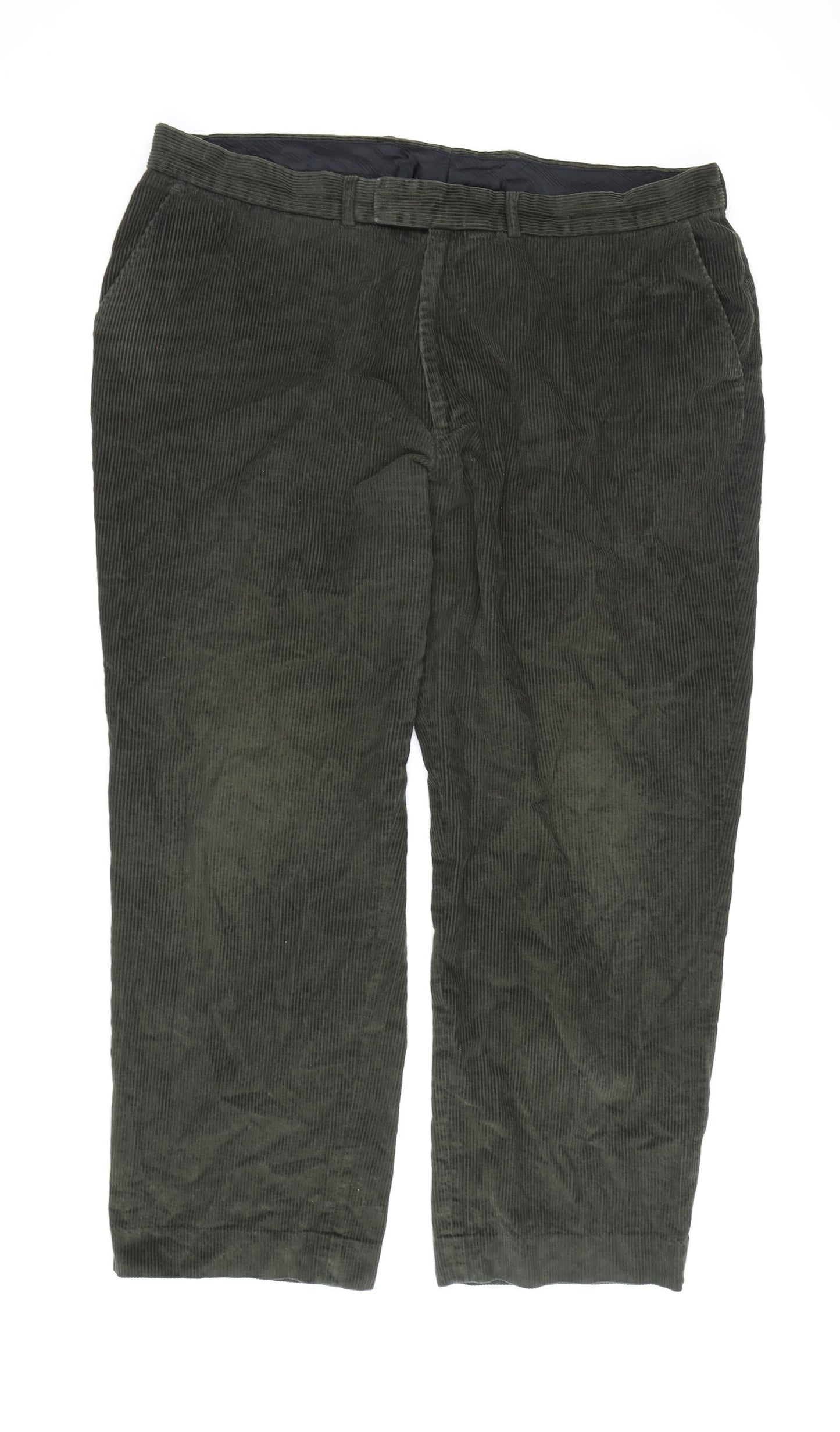 Greenwoods Men's Green Corduroy Trousers