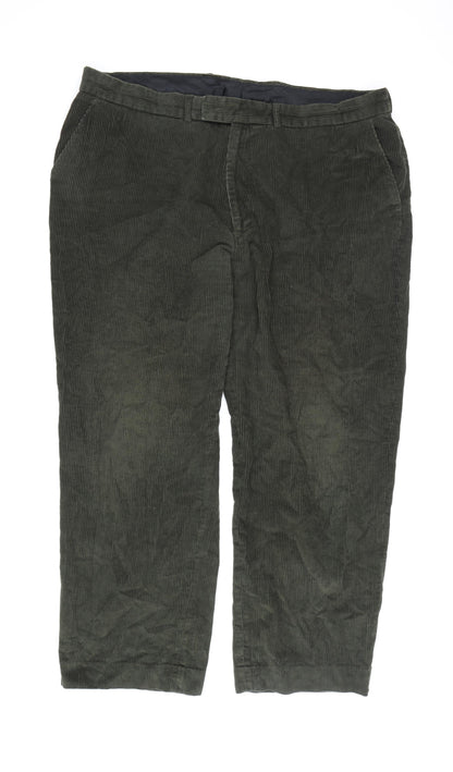 Greenwoods Men's Green Corduroy Trousers