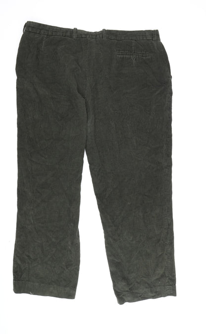 Greenwoods Men's Green Corduroy Trousers