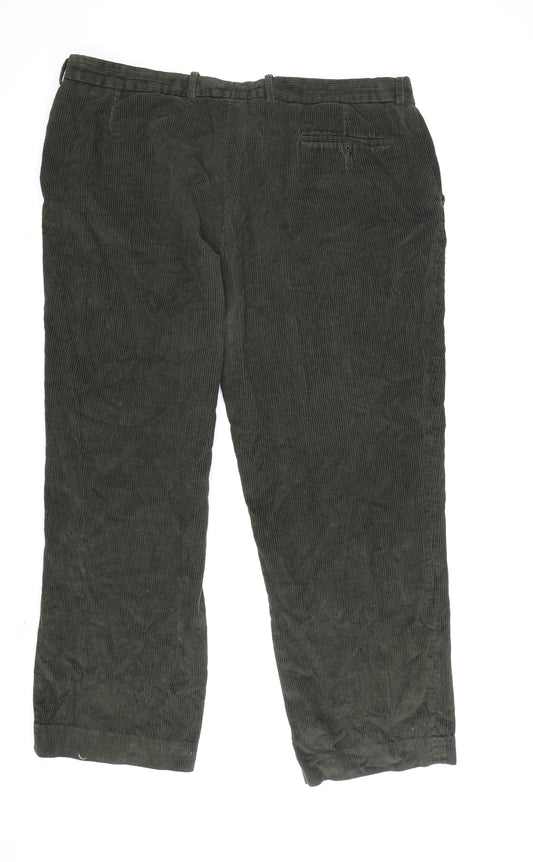 Greenwoods Men's Green Corduroy Trousers