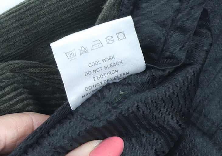 Greenwoods Men's Green Corduroy Trousers