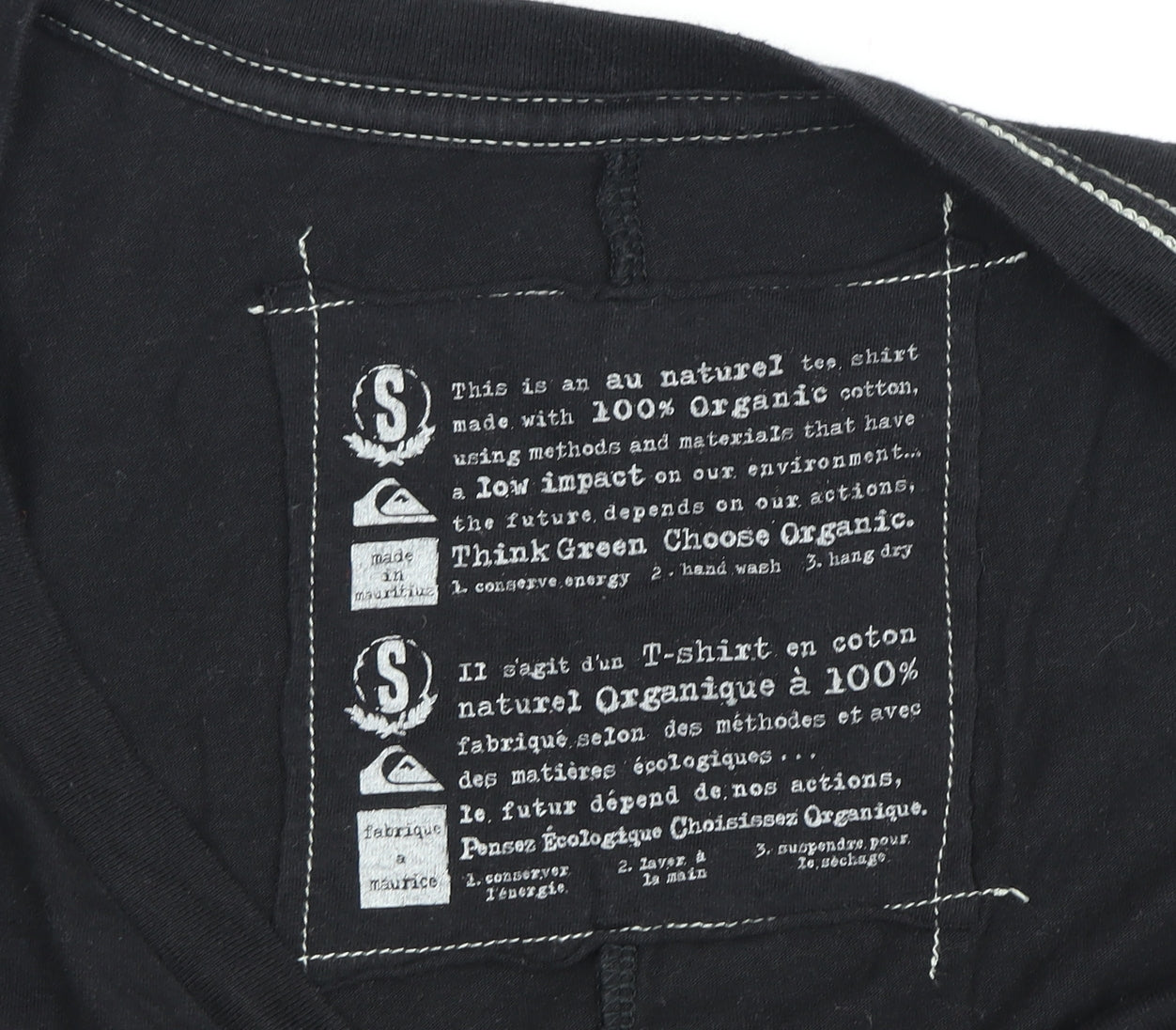 Unisex Adults UK Size S Quiksilver Black  T-Shirt