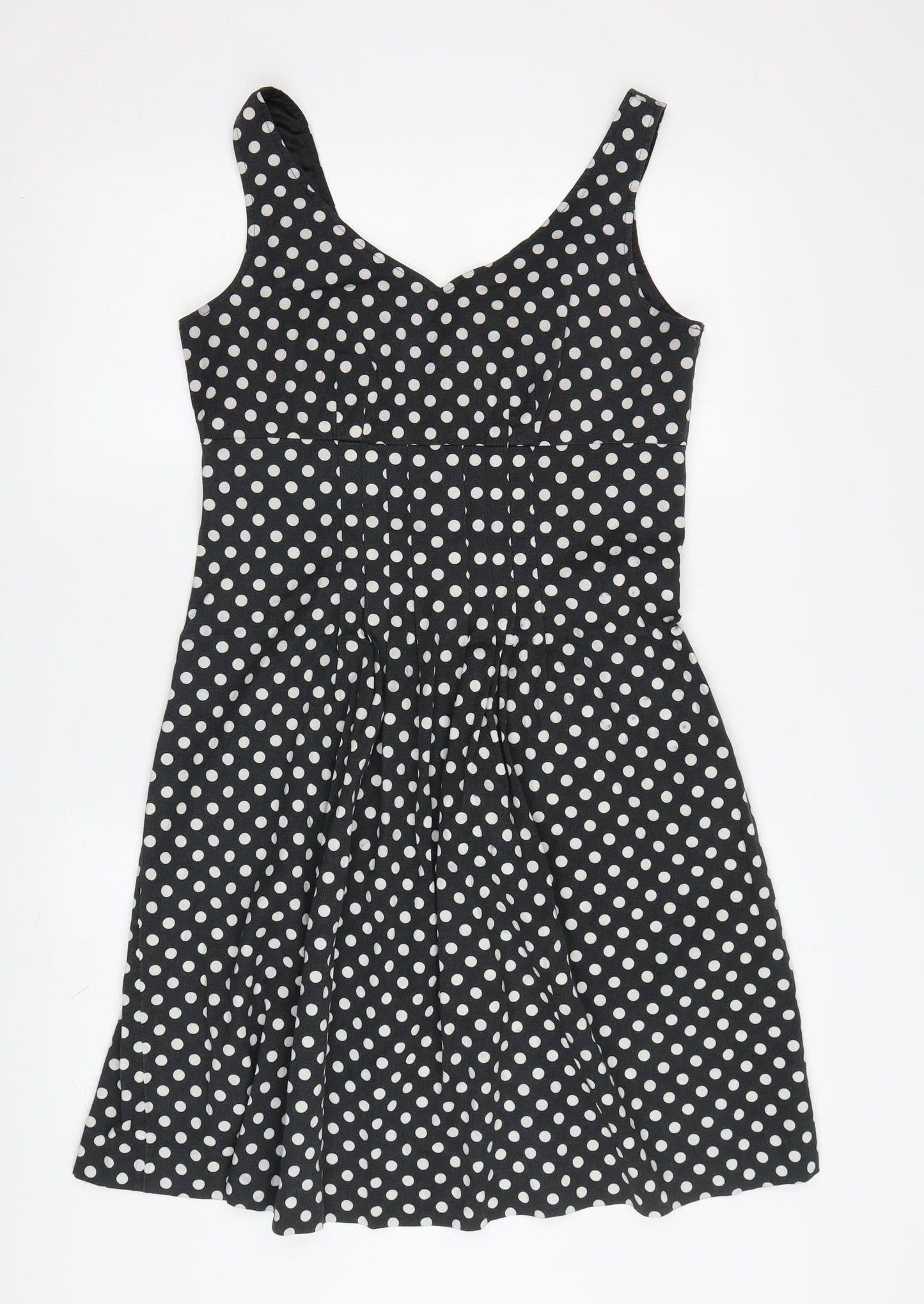 Laura Ashley Women's Black Polka Dot A-Line Dress
