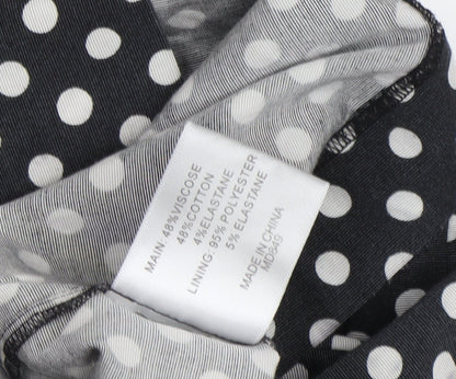 Laura Ashley Women's Black Polka Dot A-Line Dress