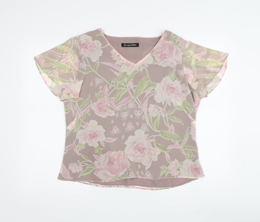 Jacques Vert Women's Floral Blouse, Size 14, Multicoloured