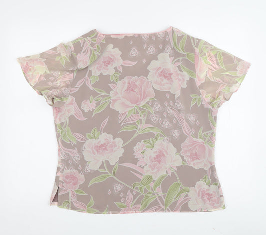 Jacques Vert Women's Floral Blouse, Size 14, Multicoloured