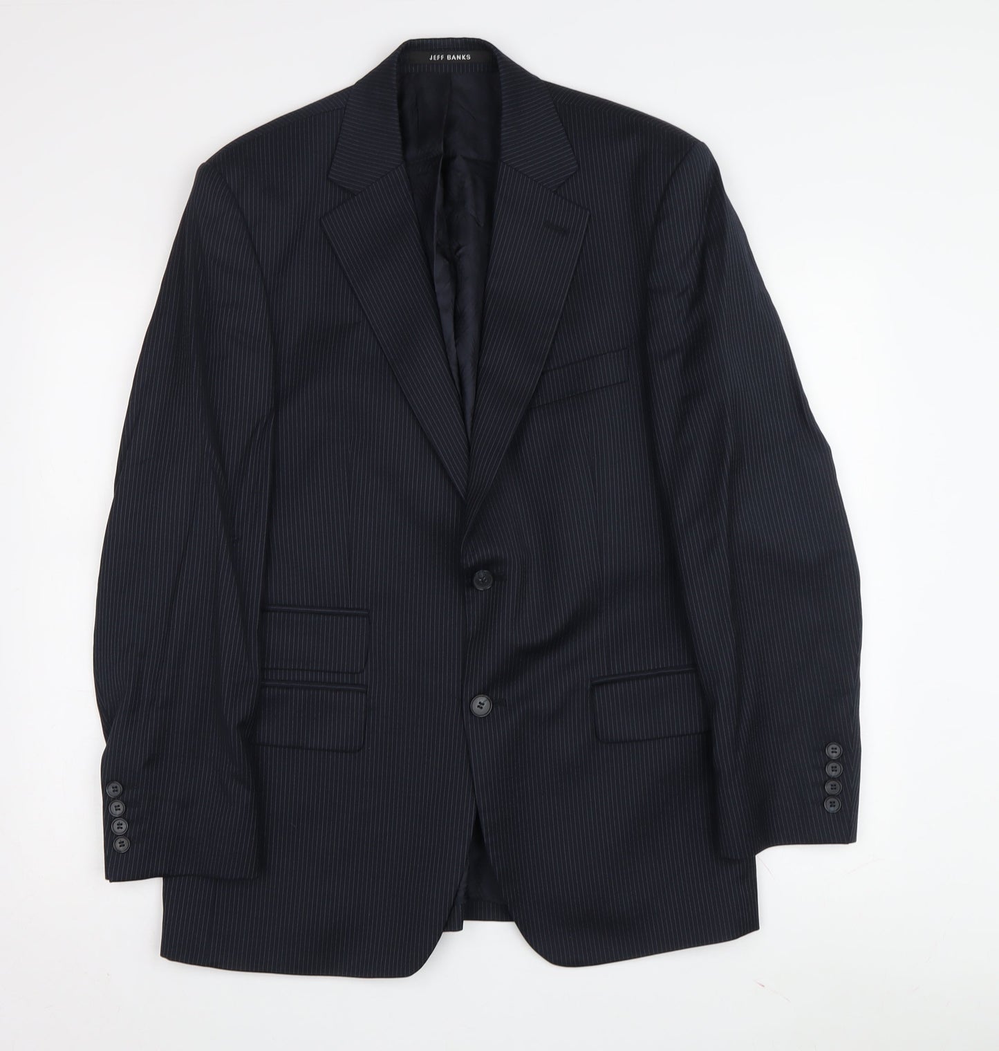 Mens UK Size 38 Jeff Banks Regular Black Suit Jacket