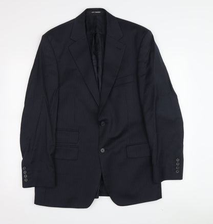 Mens UK Size 38 Jeff Banks Regular Black Suit Jacket