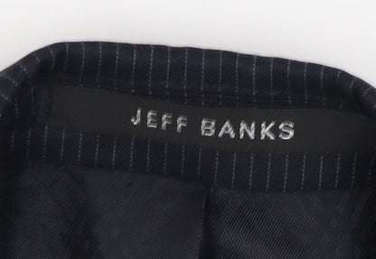 Mens UK Size 38 Jeff Banks Regular Black Suit Jacket