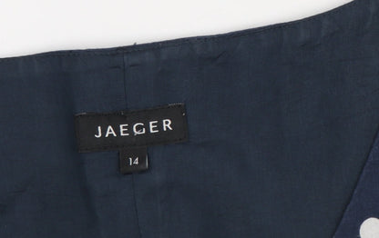 Jaeger Women's Blue Polka Dot Dress Size 14