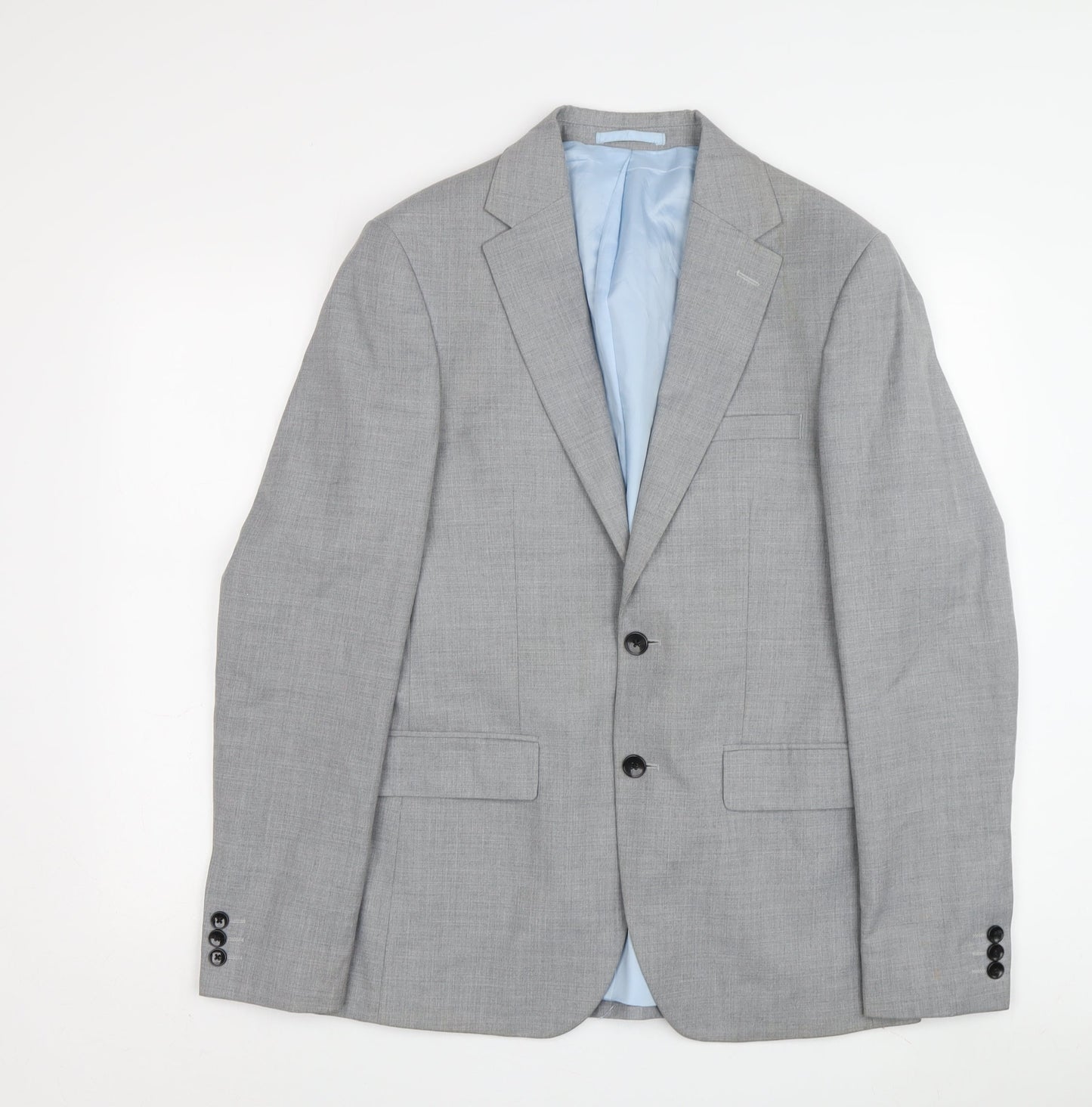 Mens UK Size 38 Moss London Regular Grey Suit Jacket