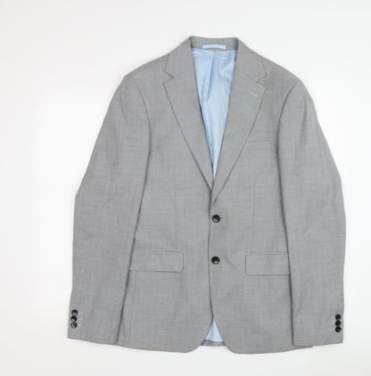 Mens UK Size 38 Moss London Regular Grey Suit Jacket