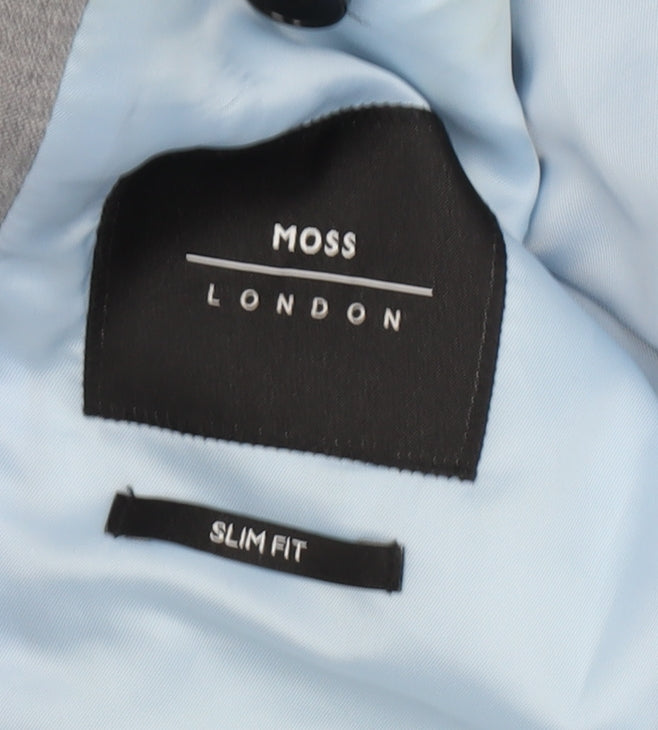 Mens UK Size 38 Moss London Regular Grey Suit Jacket