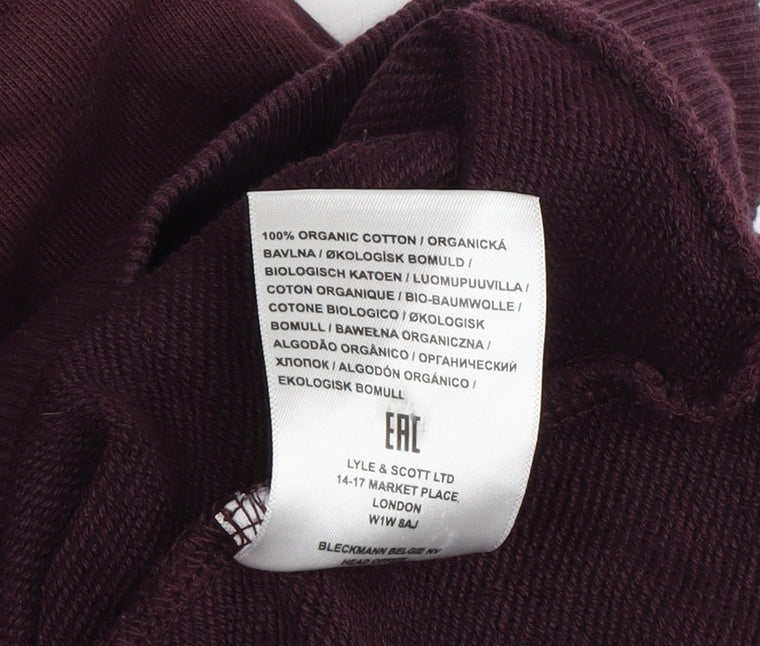 Mens UK Size M Lyle & Scott Purple Pullover Hoodie