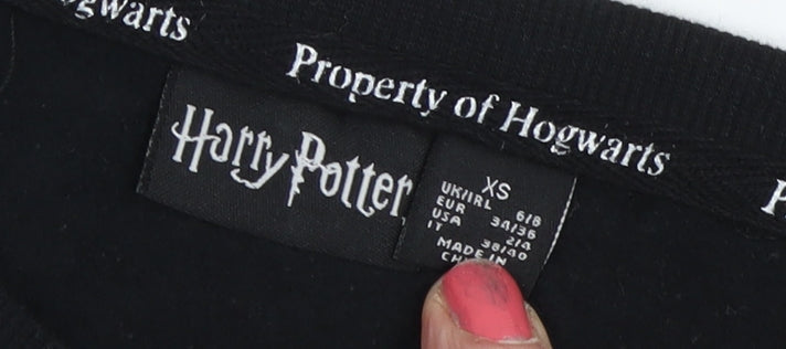 Unisex Adults UK Size XS Harry Potter Black Pullover Sweatshirt