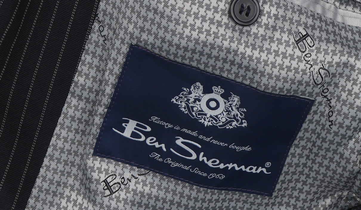 Mens UK Size 38 Ben Sherman Regular Black Suit Jacket