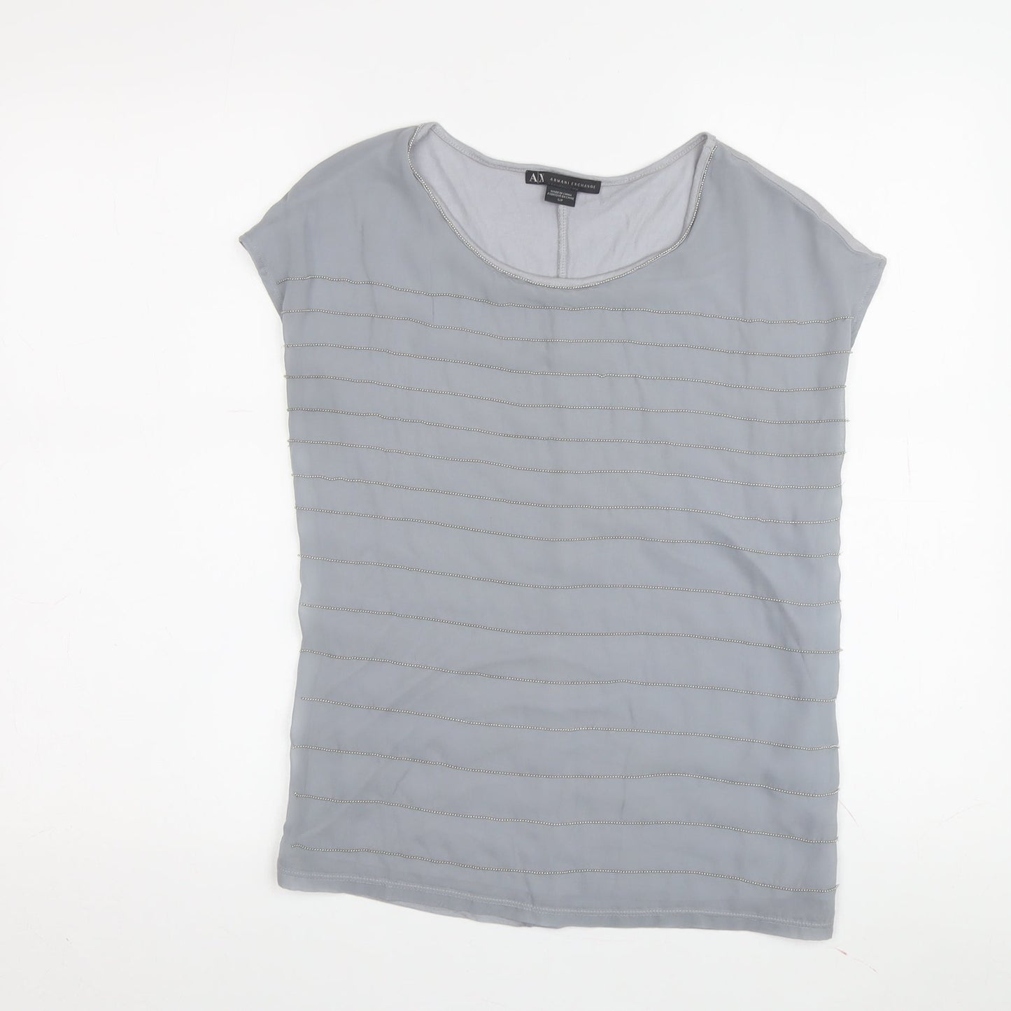 Womens UK Size S Armani Exchange Grey Basic T-Shirt
