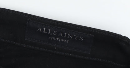 AllSaints Women's Black Skinny Jeans, XS, Regular Fit