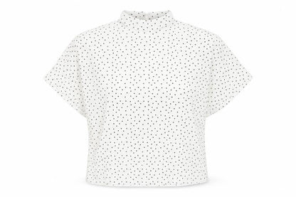 Front view of Jacqueline de Yong Women's White Polka Dot Blouse