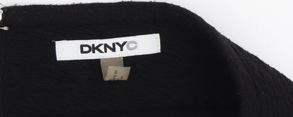 DKNYC Women's Black Pencil Skirt, XS, Zip Detail