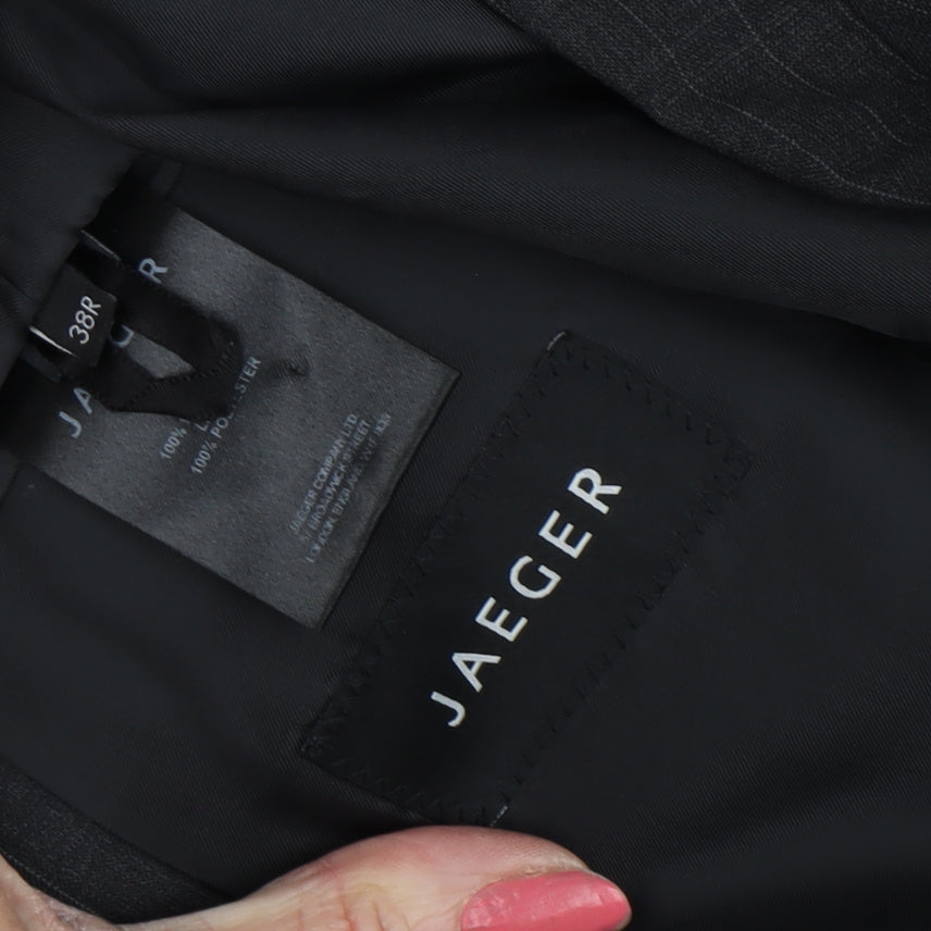 Mens UK Size 38 Jaeger Regular Black Suit Jacket