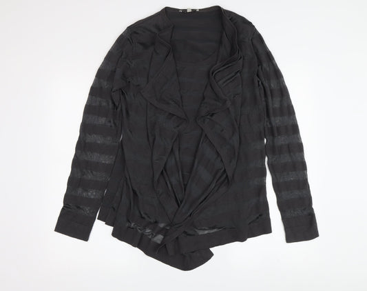 Laura Ashley Women's Black Cardigan UK 12 Striped Pattern