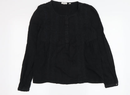 Womens UK Size 6 Fat Face Black Tunic Blouse