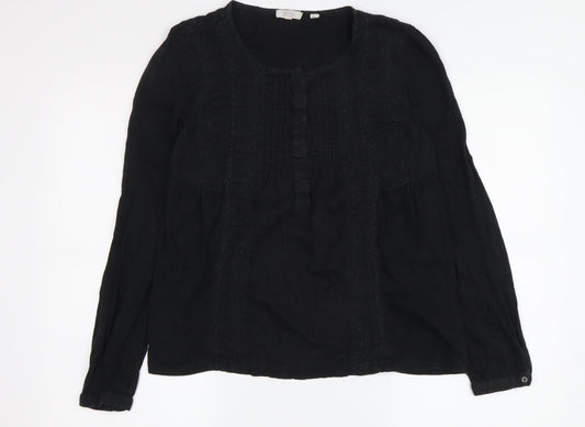 Womens UK Size 6 Fat Face Black Tunic Blouse