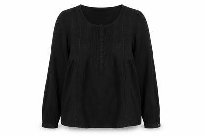 Womens UK Size 6 Fat Face Black Tunic Blouse