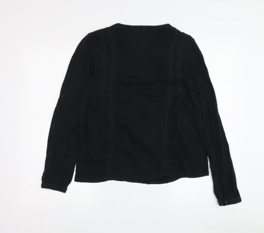 Womens UK Size 6 Fat Face Black Tunic Blouse