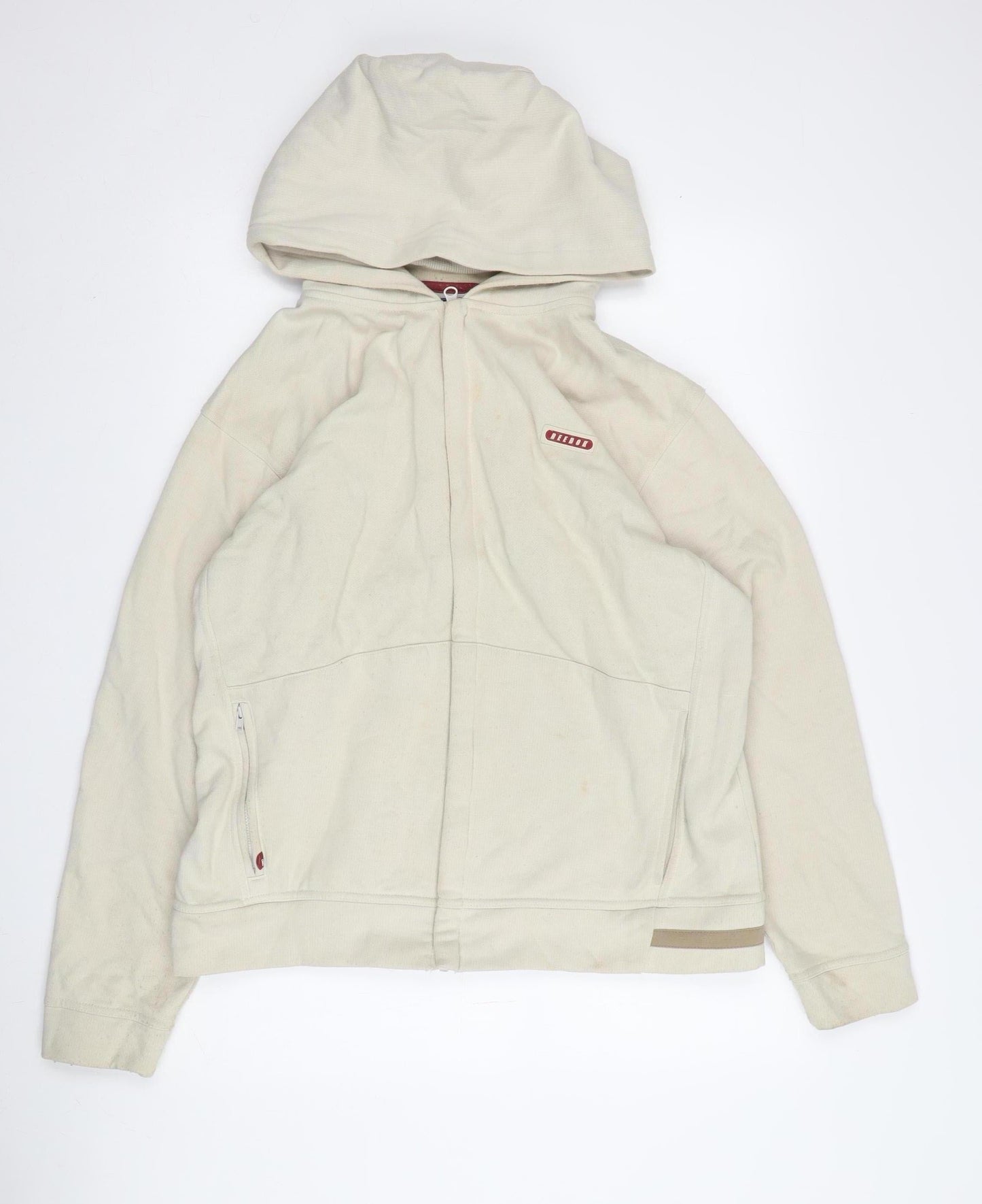 Mens UK Size S Reebok Beige Full Zip Hoodie