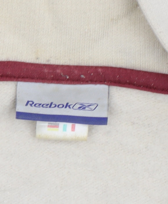 Mens UK Size S Reebok Beige Full Zip Hoodie