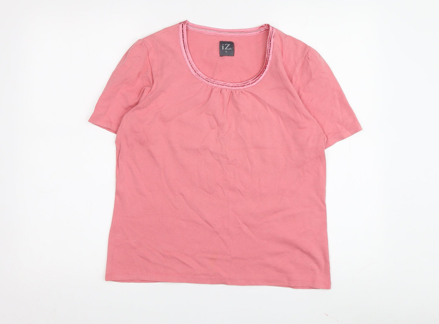 Womens UK Size M iZ Pink Basic T-Shirt