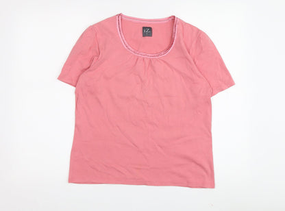 Womens UK Size M iZ Pink Basic T-Shirt
