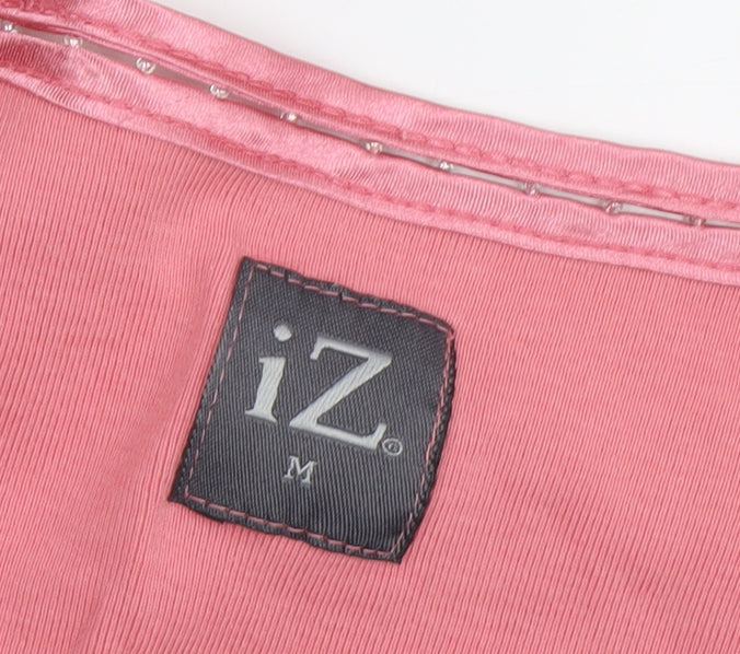 Womens UK Size M iZ Pink Basic T-Shirt