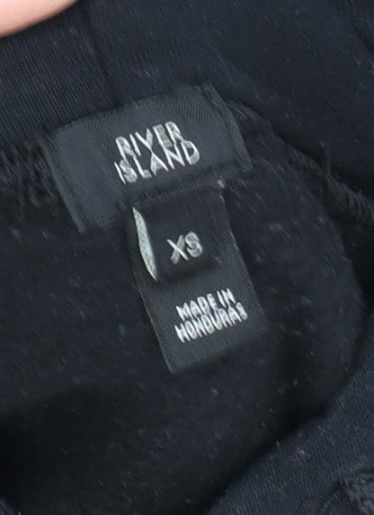 River Island Women's Black Hoodie XS Graphics