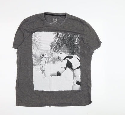 Men's Grey Star Wars Stormtrooper Large T-Shirt
