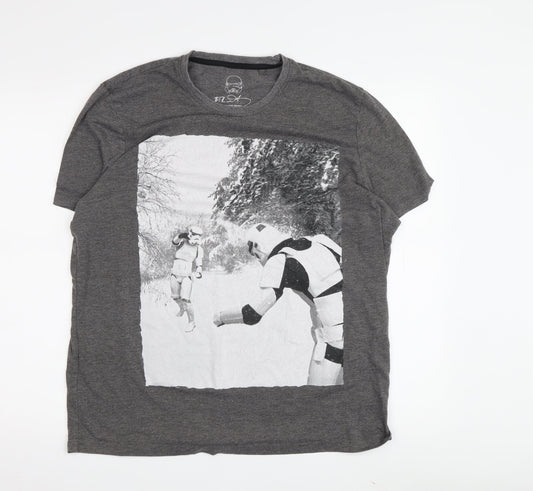 Men's Grey Star Wars Stormtrooper Large T-Shirt