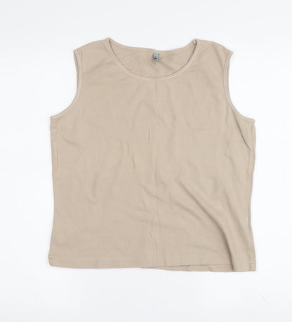 Hawkshead Beige Women's Tank Top Size 14 Cotton