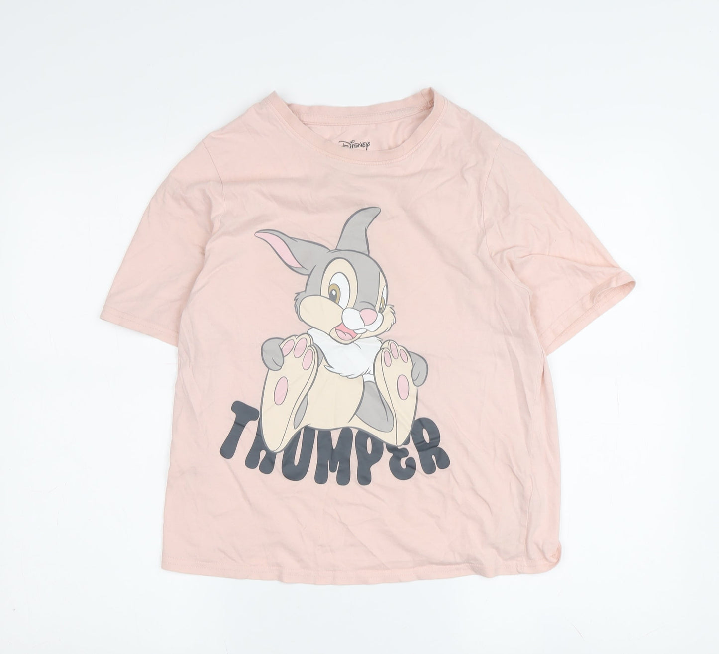 Womens UK Size XS Disney Pink Basic T-Shirt