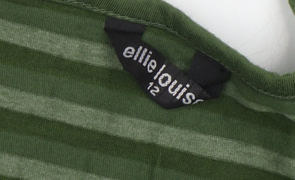 Womens UK Size 12 ellie louise Green Tunic Blouse