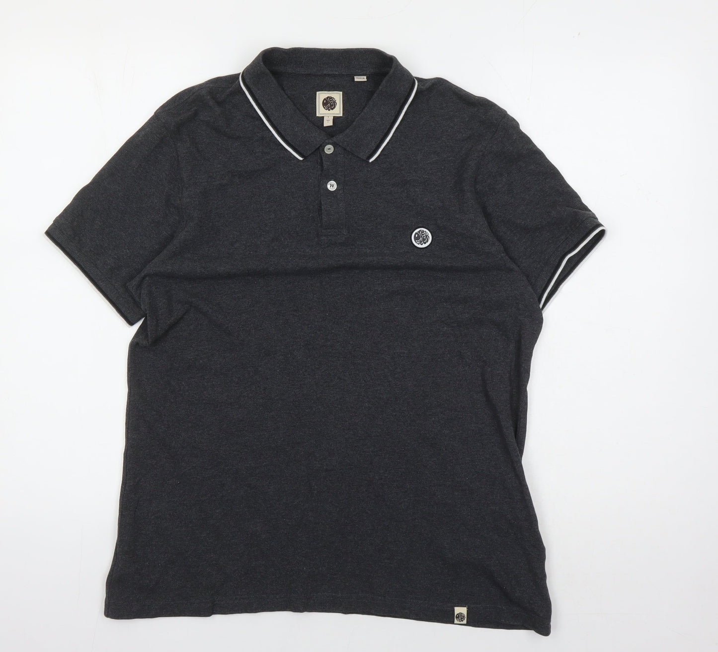 Over The Green Men's Black Polo Shirt Size S