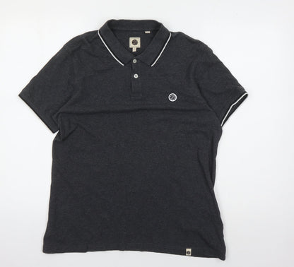 Over The Green Men's Black Polo Shirt Size S
