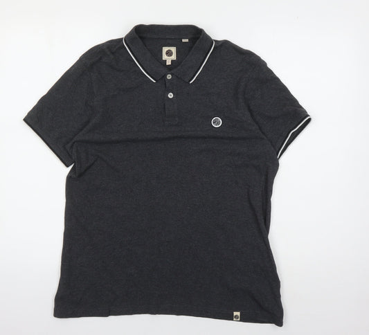 Over The Green Men's Black Polo Shirt Size S