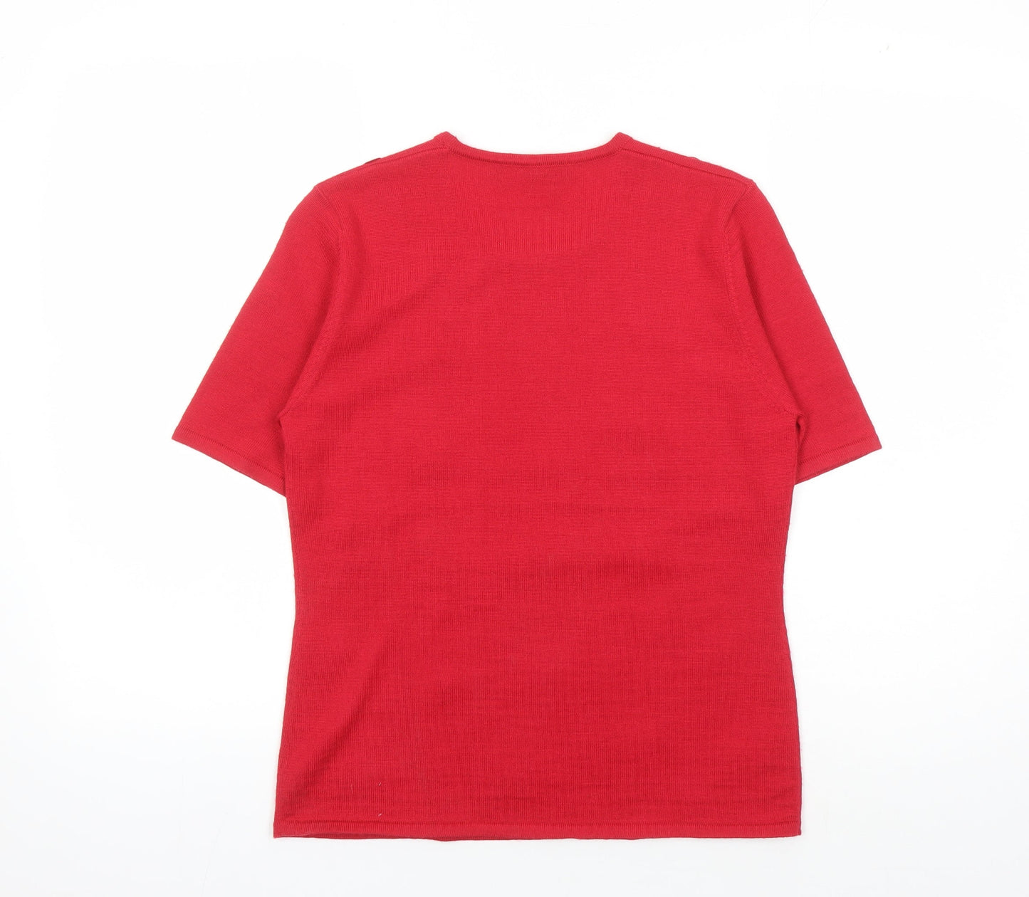 Jacques Vert Women's Red Sequin Knit T-Shirt S